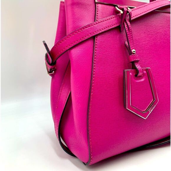 Auth Fendi Fuchsia 2Jours Elite Petit 2way Leather Tote Bag Crossbody Preloved - Picture 7 of 16